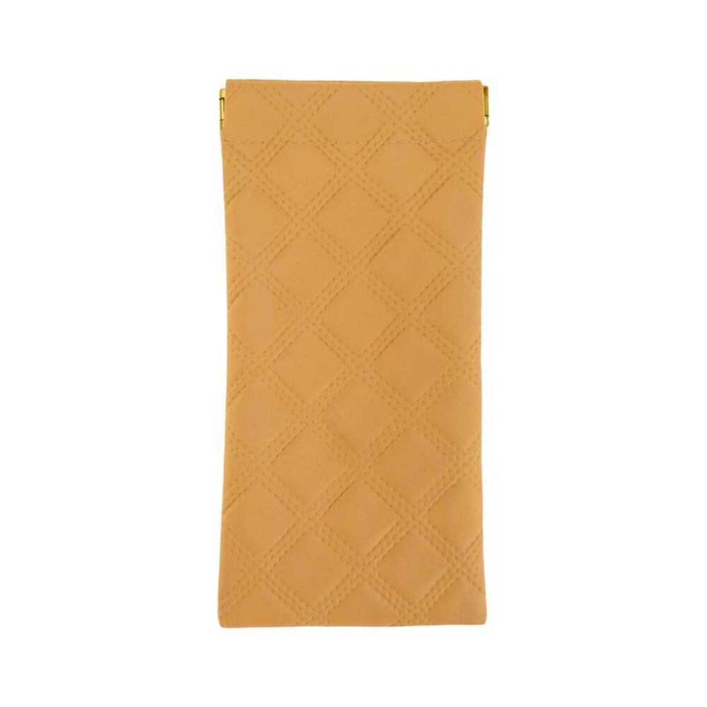 Portable Squeeze Top Eyeglass Pouch Orange